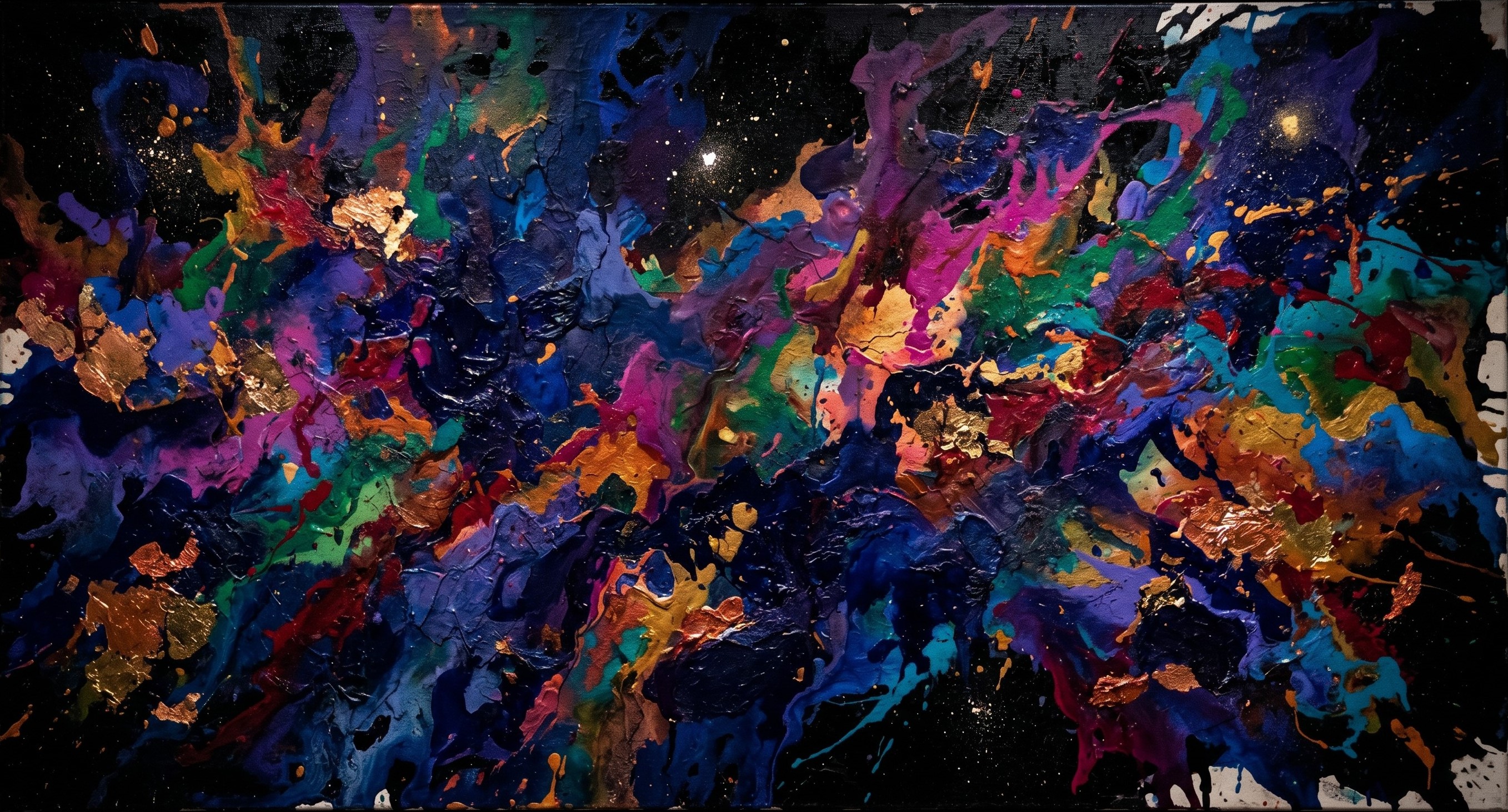 Nocturnal Genesis — Meteorite Iron Impasto Canvas by Luna Iron